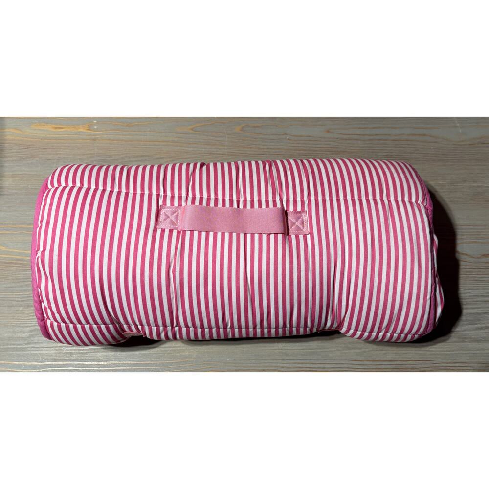 Girl’s Pink Stripe Seersucker Nap Mat Roll